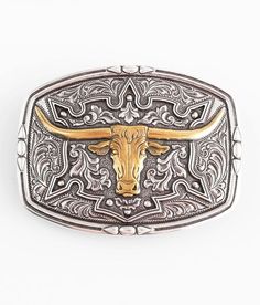 Nocona Longhorn Belt Buckle - Silver/Gold , Men's Silvergold Embossed metal belt buckle. Apparel & Accessories Formal Gold Engraved Belt Buckles, Western Gold Belt With Antique Buckle, Western Style Gold Belts For Western-themed Events, Gold Western Belt For Western-themed Events, Gold Western Belt Buckles For Formal Wear, Gold Western Belt Buckles For Formal Occasion, Gold Concho Belt Buckle For Formal Occasions, Adjustable Engraved Gold Belt Buckles, Gold Western Belt With Concho