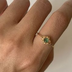 Engagement Rings Dainty, Green Engagement Rings, Nontraditional Engagement Rings, Floral Wedding Ring, Rings Dainty, Ring Inspo, Dainty Engagement Rings, Bling Ring