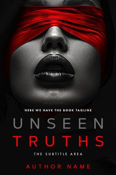 the poster for unseen truths featuring a woman's face with blind folded over her eyes