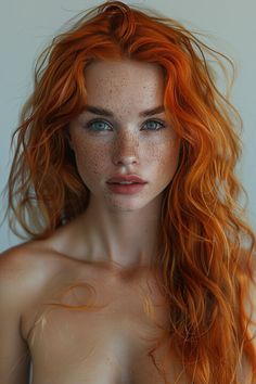 Ginger Hair Dyed, Copper Hair Color Ideas, Long Wavy Hair