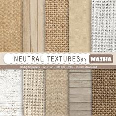 neutral textures by mashia for the digital scrapbooking project - includes linen, burlap and wood