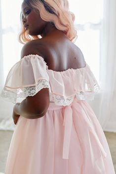 Pink Off-shoulder Gown With Fitted Bodice, Pink Feminine Gown With Sweetheart Neckline, Pink Sweetheart Neckline Gown, Pink Off-shoulder Wedding Gown, Pink Off-shoulder Gown For Debutante Ball, Marie Antoinette Style Pink Wedding Dress, Pink Floor-length Gown For Wedding Night, Floor-length Pink Gown For Wedding Night, Angel Delight