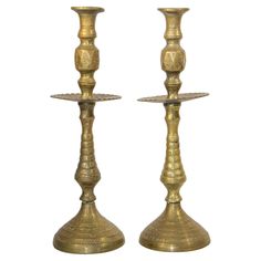 pair of brass candlesticks