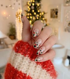 Nail Noel, Cute Christmas Nails, Simple Acrylic Nails, Christmas Nail Designs