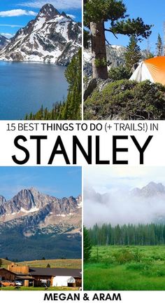 the mountains and trees are featured in this collage with text that reads, 15 best things