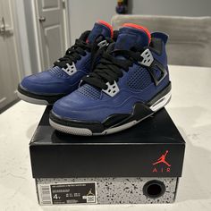 Authentic, Nwt, Size 4 (Big Kids), Comes With Box Sporty Air Jordan 4 With Contrast Sole, Air Jordan 4 With Contrast Sole For Sports, Low-top Air Jordan 4 For Streetwear, Air Jordan 4 With Air Max Cushioning, Air Jordan 4 With Cushioned Footbed And Round Toe, Retro 4s, Air Jordan Retro 4, Jordan Retro 4, Retro 4