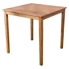 a square wooden table with two legs