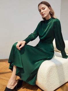 Serena Dress, Formal Dresses For Women, Women Long Dresses, Classy Dress, Chic Dress, Long Sleeve Maxi Dress, Fall Dresses, Simple Dresses, Women's Fashion Dresses