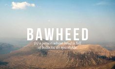 the words bawheed written in white on top of a brown mountain range