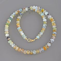 Opal Rondelle Bead Necklace, Opal Gemstone Beaded Rondelle Necklace, Opal Rondelle Necklace With Gemstone Beads, Gemstone Necklace With Ethiopian Opal Round Beads, Ethiopian Opal Jewelry, Peruvian Opal, Opal Necklace, 925 Jewelry, Opal Jewelry