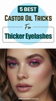 5 best castor oil tricks for thicker eyelashes! 🌿 Try these easy hacks to boost lash volume and thickness naturally. 💆‍♀️✨ Click to start your lash care journey now! #CastorOilLashes #LashGrowth Easy Hacks, Thicker Eyelashes