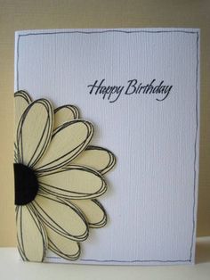 a birthday card with a flower on it