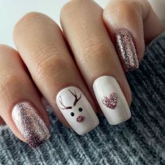 December Nails, Cute Gel Nails, Christmas Nails Acrylic, Winter Nail, New Year's Nails