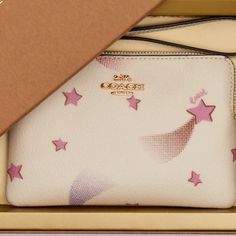 Coach | Bags | Coach Corner Zip Wristlet With Disco Star Print Still In Original Box | Poshmark