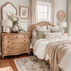 A modern cottage bedroom with soft pastel colors, vintage furniture, and natural textures, creating a cozy and inviting space1 Modern Cottage Design, Modern Cottage Bedroom, Cottage Bedroom Ideas, Dreamy Cottage, Cottage Style Bedroom, Farm Bedroom, Modern Farmhouse Bedroom, Cosy Room, Style Cottage