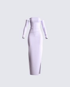 Dance in a field of flowers with this elegant, purple maxi 💫 Lilacs have nothing on your beauty 💜 Lilac Set Outfit, Finesse Dress, Purple Dress Outfit, Purple Dress Long, Purple And White Dress, Long Purple Dress, Purple Clothes, Purple Clothing, Dress Png