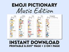 the emojtionary music editor is shown in this image