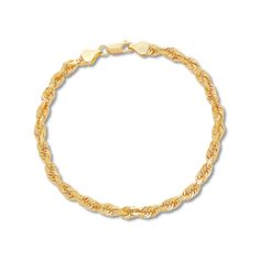 A minimalist piece of jewelry crafted from 14k solid gold to ensure long-lasting quality. Modeled after traditional twisted rope styles, this bracelet is ideal for everyday cool wear. Rope Style Available in 14k Yellow Gold Solid crown added to clasp Weight, 10.8g Width, 4mm Length, 8" (can shorten upon request) Gold Rope Chain Bracelet, Classic Gold Bracelets With Rope Chain, Elegant 14k Gold Rope Chain Bracelet, Classic Gold Rope Chain Bracelet As Gift, Classic Rope Chain Bracelets As Gift, Classic Gold Rope Chain Bracelet For Gift, Classic Rope Chain Bracelet, Elegant Everyday Bracelets With Rope Chain, Elegant Everyday Bracelet With Rope Chain