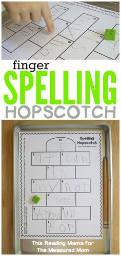 finger spelling hopscotch game for kids to practice their handwriting and sight recognition skills