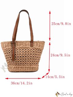 Bird in Bag - Straw Casual Brown Woven Beach Bag, Casual Rectangular Beach Bag For Shopping, Casual Brown Rectangular Beach Bag, Casual Brown Rectangular Straw Bag, Casual Bucket Beach Bag, Casual Woven Shoulder Bag, Casual Brown Straw Shopping Bag, Casual Brown Straw Bag For Everyday Use, Casual Brown Straw Bag For Shopping