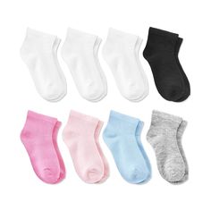 Keep your young ones warm and comfy with the Toddler 8pk Ankle Socks - Dealworthy™ Pink/Blue/Black. Features assorted colors with a pair of 8 available in this set. The socks are made from lightweight fabric for comfortable wear. Whether they are running around the park or hanging out at home, these ankle socks will keep your little one's feet warm and dry. dealworthy™: Just what you need, priced just right. Bobby Socks, Low Cut Socks, Sock Booties, Toddler Socks, Target Clothes, Cat Socks, Toddler Boy Outfits, Baby Socks, Socks And Hosiery