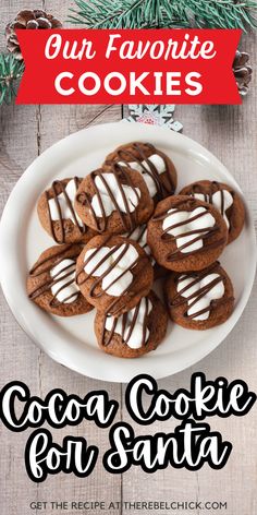 Cocoa Cookie with marshmallows on top The Best Christmas Cookies, Christmas Cookies Recipe, Easy Christmas Cookies, Christmas Cookie Recipes Holiday, Easy Cookie Recipe, Chewy Chocolate Cookies, Best Christmas Cookie Recipe, Recipes Holiday, Easy Christmas Cookie Recipes