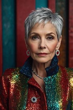 Hair Styles For Women Over 70 Grey, Short Silver Hair Pixie Cuts Older Women, Silver Pixie, Gray Hair Pixie Cuts