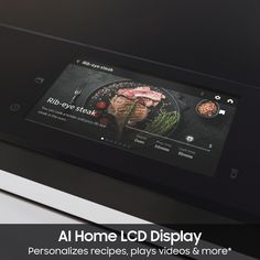 an appliance with the menu displayed on it's display screen is shown