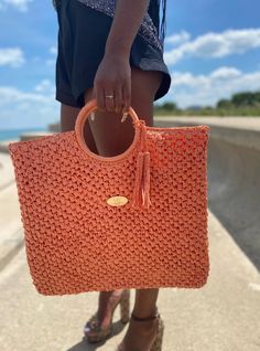 Lets Go To the Beach Woven Purse - Peach Pryceless Creations Gold Lable Signature Purse Great for a sunny day at the Park or Beach Lightweight Details: Tassel Type: Square Straw Bag Bag Size: Large Double Handle Zipper Side Pocket 100% Handmade Material: 100% Paper XOBPCC-12 All accessories are FINAL SALE Orange Woven Beach Bag, Orange Rectangular Beach Bag For Beach Season, Summer Orange Beach Bag For Vacation, Orange Summer Beach Bag For Vacation, Rectangular Orange Beach Bag, Summer Travel Orange Bags, Trendy Orange Summer Bag, Orange Rectangular Beach Bag For Vacation, Orange Rectangular Beach Bag For Summer