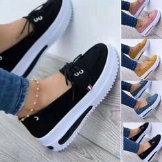 Womens Platform Sneakers, Platform Sneakers Outfit, Office Flats, Womens High Top Shoes, Block Shoes, Platform Flats, Loafer Shoes Women, Loafer Sneakers, Womens Athletic Shoes