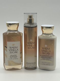 Bath & Body Works ~Warm Vanilla Sugar~ Shower Gel, Body Lotion, Fragrance Mist Set of 3 Shower Gel: 10 fl. oz. Body Lotion: 8 fl. oz. Fragrance Mist: 8 fl. oz. **All items are new and come from a smoke & pet free environment packaged with care and shipped promptly! **All items are 100% authentic Bath & Body Works. Be advised I get my inventory directly from their Online Store or from their Store. Some products come sealed and other do not. This is normal. I sell all unused Products. **Bath & Bod Bath N Body Works Perfume, Bath And Body Vanilla, Bath And Body Works Perfume Vanilla, Bath And Body Works Sets, Bath And Body Works Full Set, Vanilla Romance Bath And Body Works, Bath And Body Works Vanilla Romance, Warm Vanilla Sugar, Aesthetic Bath