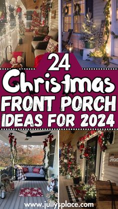 christmas porch decor, christmas front porch ideas, christmas porch ideas, christmas front porch decorations, christmas outdoor decor, winter porch decor Christmas Front Porch Decorations, Porch Christmas Lights, Christmas Porch Decorations, Front Porch Decorations, House Columns, Christmas Front Porch Ideas, Front Porch Railings, Christmas Decor Trends, Christmas Porch Decor Ideas