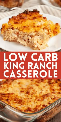 this low carb king ranch casserole is so good it's loaded with chicken and cheese