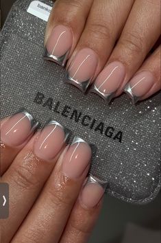 Nail Short Nails, Short Nails Cute, Nails Now, Simple Acrylic Nails, French Acrylic Nails, Classy Acrylic Nails, Bling Acrylic Nails