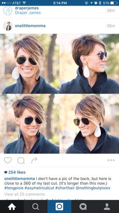 Why...oh why can't that look good on me! Short Hair Long Fringe, Layered Pixie, Longer Pixie Haircut, Short Layered, Haircut And Color, Penteado Cabelo Curto