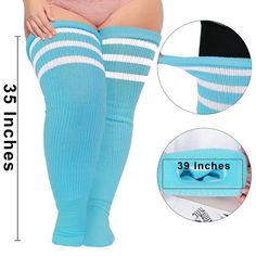 Plus Size Thigh High Socks Striped- Blue & White Plus Size Thigh High Socks, Plus Size Thigh, Slouch Socks, Over The Knee Socks, Thigh High Socks, Knee Socks, Thigh High, High Socks, Thigh Highs