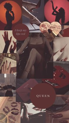 a collage of images with the words queen on them and pictures of women's hands