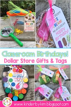 classroom birthdays dollar store gifts and tags