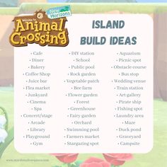 an animal crossing game is shown with the names and numbers for each character in it