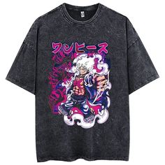 a black shirt with an anime character on it