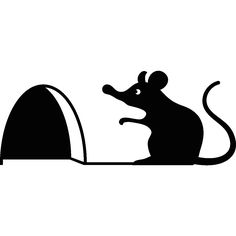 a black and white silhouette of a mouse