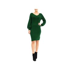 You'll look great in this stylish and flattering women's Nina Leonard balloon-sleeve sheath sweater dress.Click on this WOMEN'S GUIDE to find the perfect fit and more! V-neck Long sleevesFIT & SIZING 38-in. approximate length from shoulder to hem Sheath fit Pull-on designFABRIC & CARE Rayon, polyester Machine wash - delicate Imported Size: Small. Color: Green. Gender: female. Age Group: adult. Chic Green V-neck Sweater Dress, Elegant Knit Bodycon Dress For Winter, Elegant Long Sleeve Knit Bodycon Dress, Green Bodycon Midi Dress For Winter, Elegant Green Knit Midi Dress, Elegant Green Long Sleeve Sweater, Green V-neck Sweater Dress For Fall, Green Bodycon Sweater Dress For Winter, Elegant Knee-length Sweater For Spring