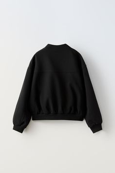 POCKET BOMBER - Black | ZARA United States Kids Rain, Sweater Blazer, Cardigan Sweater Jacket, Shirt Blouses Tops, Knitwear Cardigan, T Shirt Vest, Zara United States, Linen Shirt, Sweater Jacket