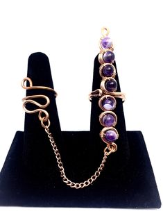 Amethyst Chakra Wand Ring, Amethyst Stone Jewelry, Gemstones, Amethyst Ring, Amethyst Jewelry, Crystal Ring, Meditation '''''''''''''''''''''''''''''''''''''''''''''''''''''''''''''''''''''' All rings adjust Chakra ring not only eye catching style but healing capabilities. Copper works as an energy conductor so it amplifies the energy of the chakra stones. Crystals are like friends and they help to reveal different layers of yourself. So use your ring as a feel good reminder to listen to your bo Spiritual Amethyst Stone Jewelry, Spiritual Gold Amethyst Ring, Spiritual Adjustable Amethyst Ring, Spiritual Amethyst Crystal Ring, Chakra Wand, Chakra Ring, Amethyst Chakra, Spiritual Hand-strung Amethyst Jewelry, Titanium Aura Quartz