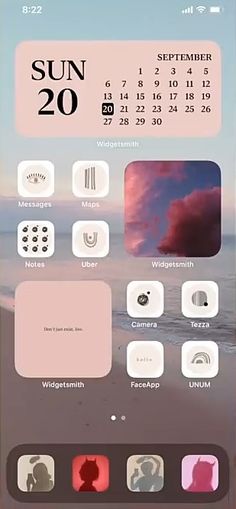 an iphone screen with the calendar on it and icons for different things to be seen