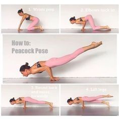 a woman doing yoga poses in different positions