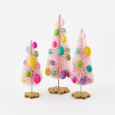 180 Degrees 180 Degrees Sisal Tree with Eggs, Available in 3 Sizes - Little Miss Muffin Children & Home Colorful Eggs, Globe Ornament, Holiday Plaid, Unique Trees, Pink Trees, Easter Table Decorations, Coloring Eggs, Baby Deer, Easter Table