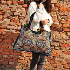 Embroidery Style – bydudecom Bags Embroidery, Trend Bags, Embroidery Purse, Big Handbags, Embroidered Handbag, Rattan Bag, Floral Bags, Fashion Lady, Embroidered Bag