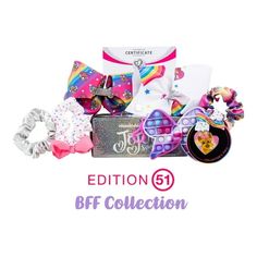 Jojo Siwa's bold personality is showcased in this fun #51 Bow Box gift set for girls. Two bright rainbow-colored hair bows are included. What Comes in the January 2022 #52 Limited Edition Bow Box? Jojo Siwa's Bow Certification Two Large Size Limited Edition Jojo Bows Jojo Siwa Exclusive Collector's Pin Unique Accessories including 2 BFF Bracelets and 2 BFF Scrunchies Jojo's Bow Club hair clip accessories make ideal gifts for daughters, nieces, sisters, and anyone else that loves to "dream big, w 2 Bff, Jojo Siwa Hair, Gifts For Daughters, Club Hair, Cheer Hair Bows, Jojo Siwa Bows, Bold Personality, Jojo Bows, Bow Ponytail