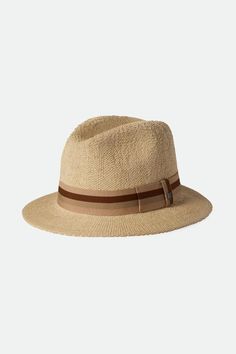 The Roma Straw Fedora is a finely woven hat crafted with artisanal straw. Designed with a short, straight brim and a teardrop crown, it’s the perfect accessory for sunny drives and beachside stays. The interior features an adjustable Velcro strap under the moisture-wicking sweatband so you can fine-tune your fit. 100% Woven Hat, Packable Hat, Hat Beret, Band Metal, Straw Fedora, Flannel Jacket, Wedding Hats, Woven Top, Felt Hat